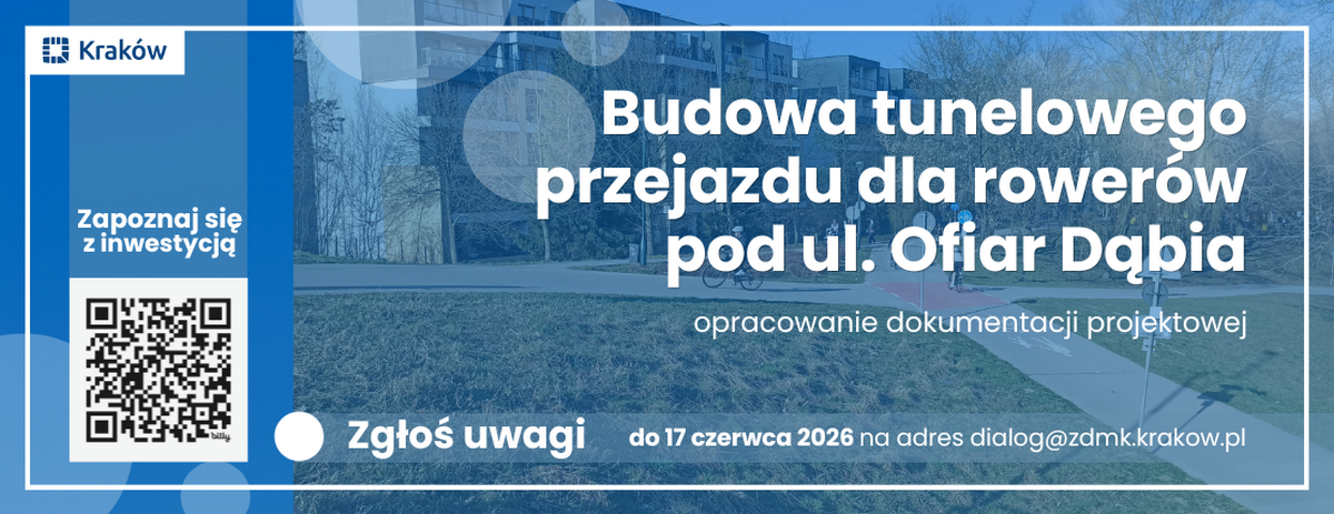 Baner: Plan inwestycji rowerowej pod ul. Ofiar Dąbia