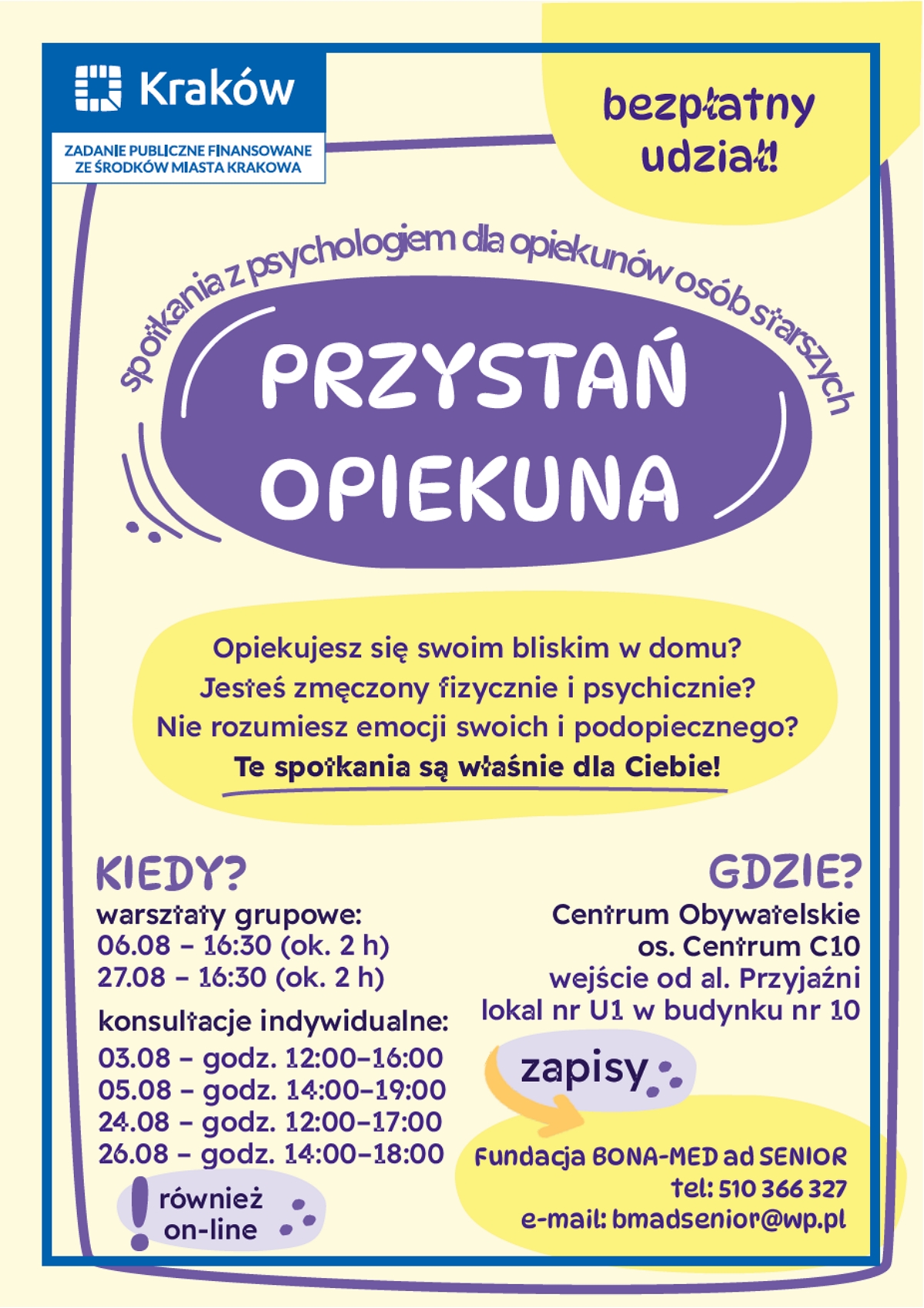Plakat: Przystań opiekuna
